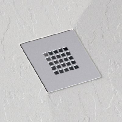 Receveur de douche 90x170 cm extra plat ONDA en resine surface ardoisee blanc Grille inox