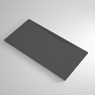 Receveur de douche 90x180 cm extra plat EDIS en resine surface ardoisee anthracite Grille anthracite