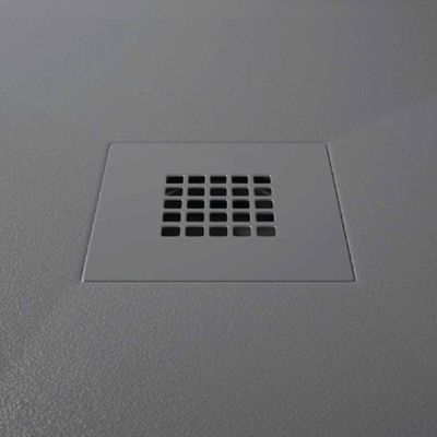 Receveur de douche 90x190 cm extra plat ONDA en resine surface ardoisee anthracite Grille anthracite