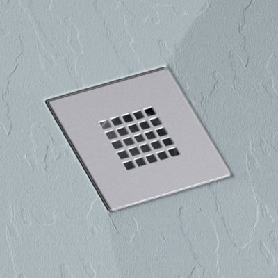 Receveur de douche 90x200 cm extra plat ONDA en resine surface ardoisee gris cendre Grille inox