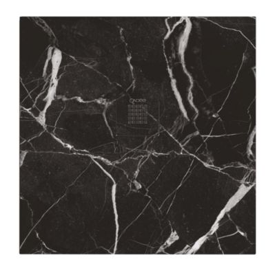 Receveur de douche 90x90 cm extra plat, résine et minéral, marbre noir, Ayor Bathroom Nola