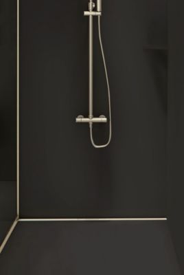 Receveur de douche à carreler 90 x 120 cm, caniveau doré, Jackon