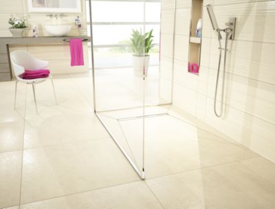 Receveur de douche à carreler 90 x 180 cm, caniveau extra-plat, Qboard Liquid