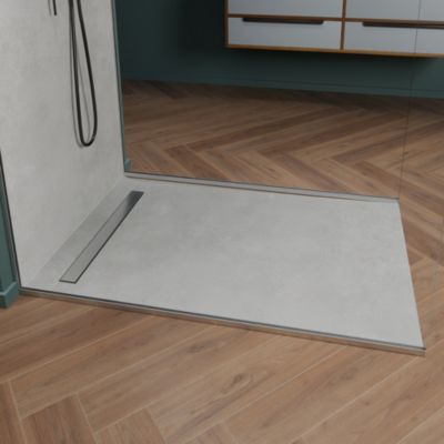 Receveur de douche  a carreler mono pente 140x90 cm recoupable Onbath's