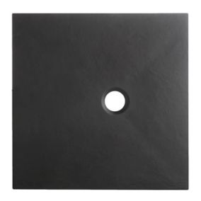 Receveur de douche 120, 140, 160 ou 200 cm. Largeur 100 cm, grille noire,  Composite Noir, Fjord