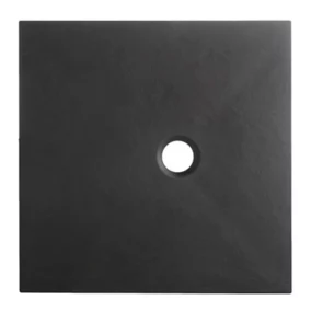 Receveur de douche à poser 90 x 90 cm, recoupable, résine minérale, noir, Cooke & Lewis Piro