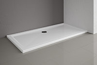 Receveur de douche à poser / à encastrer extra-plat acrylique rectangulaire blanc Schulte 160 x 80 cm