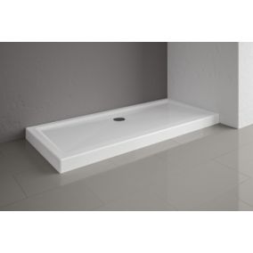 Receveur de douche à poser / à encastrer extra-plat acrylique rectangulaire blanc Schulte 170 x 75 cm