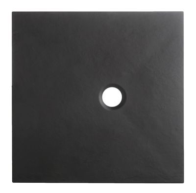 Receveur de douche à poser carré recoupable résine minérale noire Cooke & Lewis Piro 90 x 90 cm