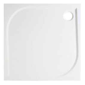 Receveur de douche à poser carré résine blanc GoodHome Limski 90 x 90 cm