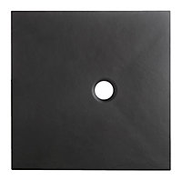 Receveur de douche à poser carré résine minérale noire Cooke & Lewis Piro 80 x 80 cm