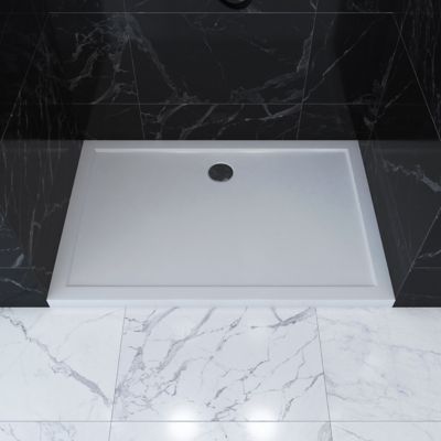 Receveur de douche à poser extra plat blanc 120 x 80 cm Pure 2 Galedo