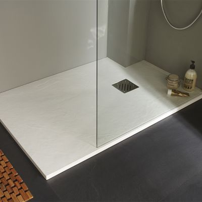 Receveur de douche à poser extra plat blanc 80 x 120 cm Pyro