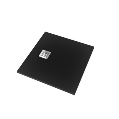 Receveur de douche à poser l.80 x L.80 x H.3 cm noir en mousse de polystyrène extrudé, Futurbath Gravity
