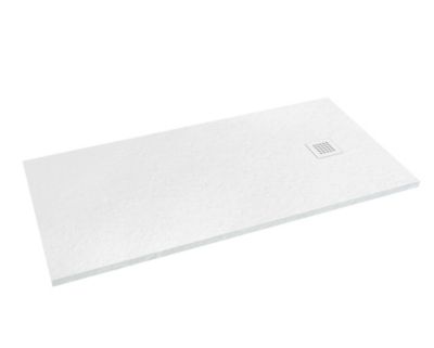Receveur de douche à poser l.90 x L.160 x H.3 cm blanc en mousse de polystyrène extrudé, Futurbath Gravity