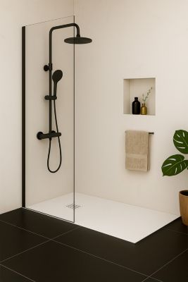 Receveur de douche à poser l.90 x L.160 x H.3 cm blanc en mousse de polystyrène extrudé, Futurbath Gravity