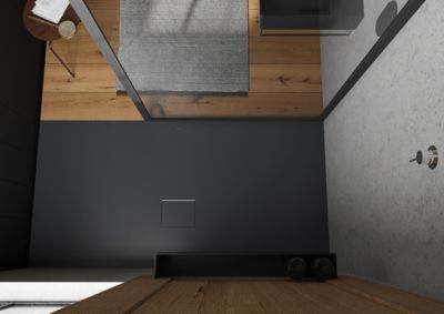 Receveur de douche à poser rectangulaire anthracite Squaro Infinity 80 x 160 cm