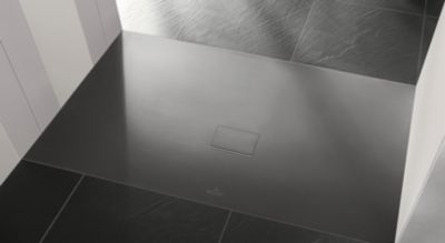 Receveur de douche à poser rectangulaire anthracite Squaro Infinity 90 x 140 cm