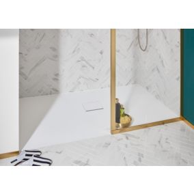Receveur de douche à poser rectangulaire blanc Squaro Infinity 90 x 160 cm