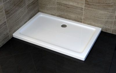 Receveur de douche Acrylique 140x90cm, Bac à douche antidérapant Salle de bain, avec bonde - Blanc
