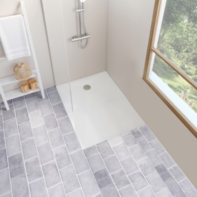 Receveur De Douche 160x80cm Blanc AMERA Recoupable Antidérapant | Leroy