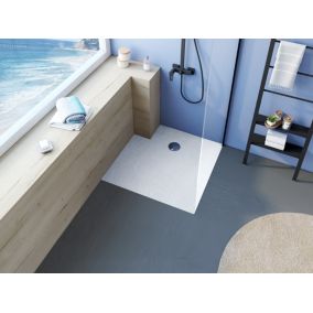 Receveur de douche acrylique blanc mat texturé l.90 x L.90 cm, Allibert Bath & Design Mara