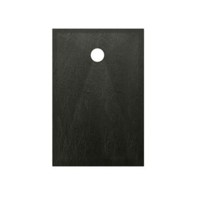 Receveur de douche acrylique noir mat texturé l.80 x L.140 cm, Allibert Bath & Design Mara