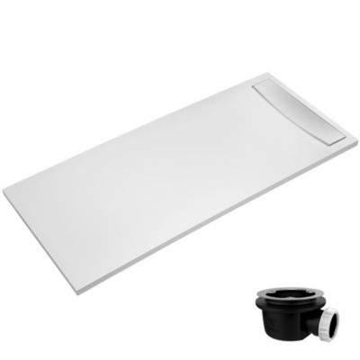 Receveur de douche antidérapant 100 x 80 JACOB DELAFON Flight Neus rectangle blanc + bonde + capot