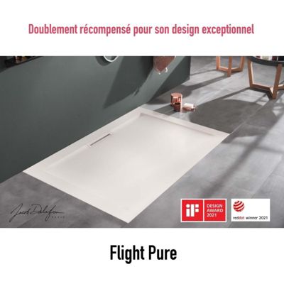 Receveur de douche antidérapant 140 x 90 JACOB DELAFON Flight Pure rectangle blanc