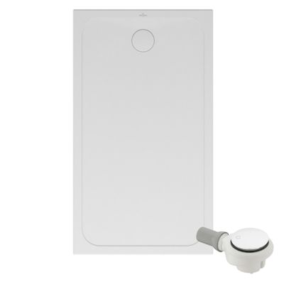 Receveur de douche antidérapant 140 x 90 VILLEROY ET BOCH Lifetime Plus céramique blanc + Bonde blanc