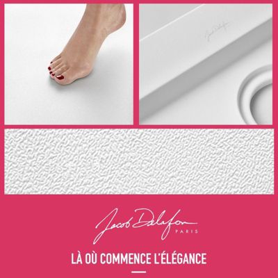 Receveur de douche antidérapant 160 x 90 cm JACOB DELAFON Flight rectangle blanc