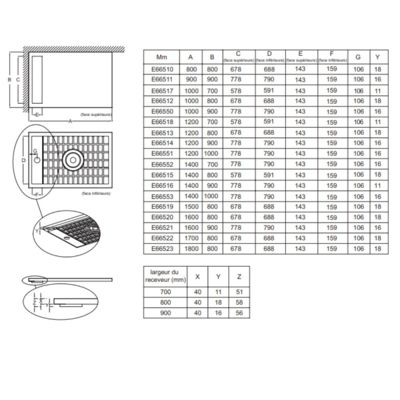 Receveur de douche antidérapant 160 x 90 JACOB DELAFON Flight Neus rectangle blanc