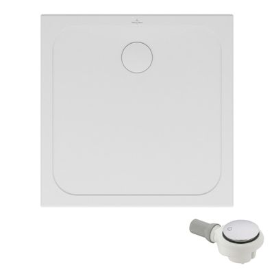 Receveur de douche antidérapant 80 x 80 VILLEROY ET BOCH Lifetime Plus Cerasoft céramique blanc + Bonde chromé