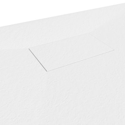 Receveur de douche BAYA extra-plat aspect pierre blanc 90 x 160 cm + bonde