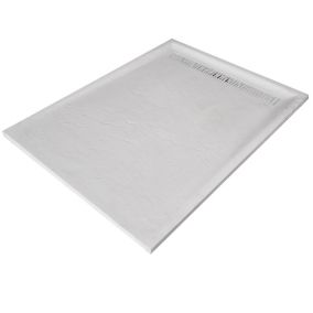 Receveur de douche blanc 120 x 120 cm haute densité aspect ardoise - grille caniveau