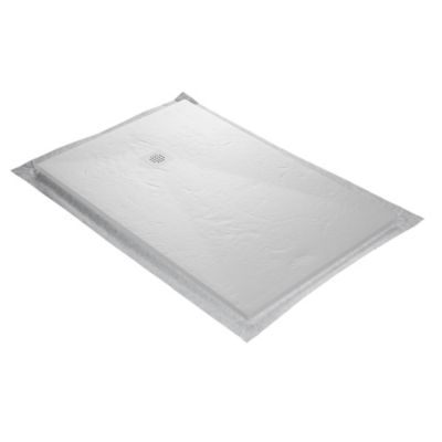 Receveur de douche blanc 160 x 90 cm haute densité aspect ardoise - grille carrée excentrée