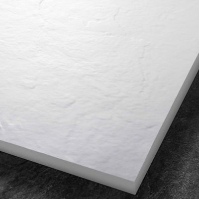 Receveur de douche blanc 160 x 90 cm haute densité aspect ardoise - grille carrée excentrée
