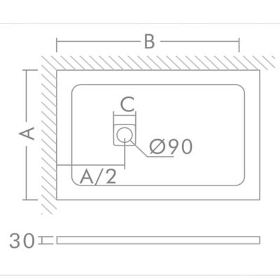 Receveur de douche blanc  70x80 surface ardoisée antidérapante  avec bonde et grille en inox