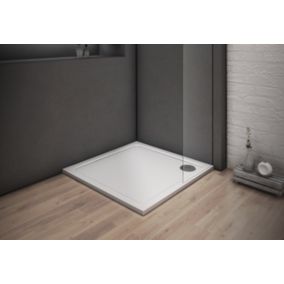 Receveur de douche blanc - 80x80x3cm - carré - Bac à douche extra plat - Antidérapant