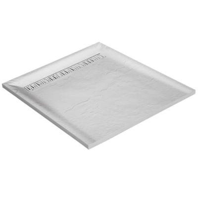 Receveur de douche blanc 90 x 90 cm haute densité aspect ardoise - grille caniveau