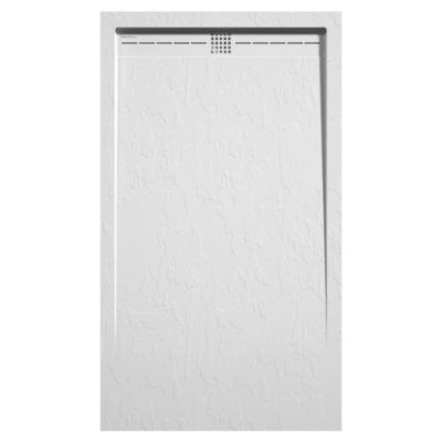 Receveur de douche Blanc, finition Ardoise Stone CACH, grille de couleur - 120 x 70 cm