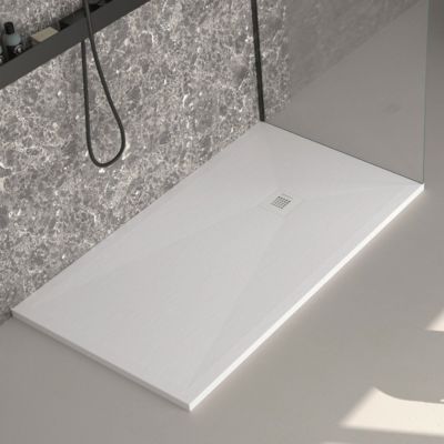 Receveur de douche blanc finition ardoise Stone Plus, grille de couleur - 210 x 100 cm