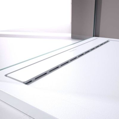 Receveur de douche Blanc, finition Lisse Stone SMART, grille de couleur - 160 x 90 cm