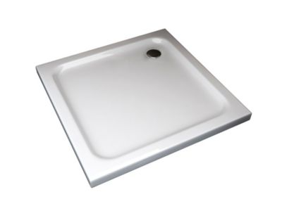 Receveur de douche carré surbaissé en Abs avec bonde inclus H. 5 cm - 80 x 80