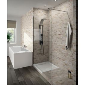 Receveur de douche 90 x 160 cm, recoupable, blanc, Allibert Karbon