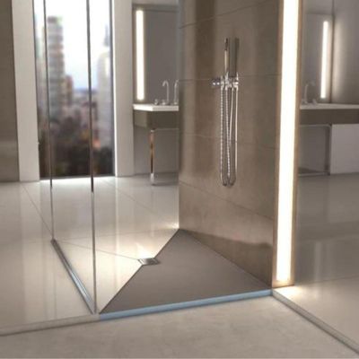 Receveur de douche à carreler 120 x 120 WEDI Fundo Primo carré écoulement centrée + bonde verticale + kit d'étanchéité + colle 320