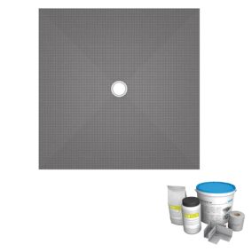 Receveur de douche à carreler 120 x 120 WEDI Fundo Primo carré écoulement centrée + kit d'étancheité