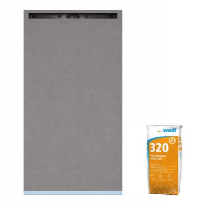 Receveur de douche à carreler 120 x 90 cm WEDI Fundo Riolito Neo + colle 320
