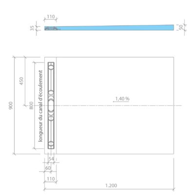Receveur de douche à carreler 120 x 90 cm WEDI Fundo Riolito Neo + colle 320