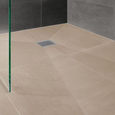 Receveur de douche à carreler 120 x 90 WEDI Fundo Primo rectangle écoulement excentré + bonde horizontale + kit d'étanchéité